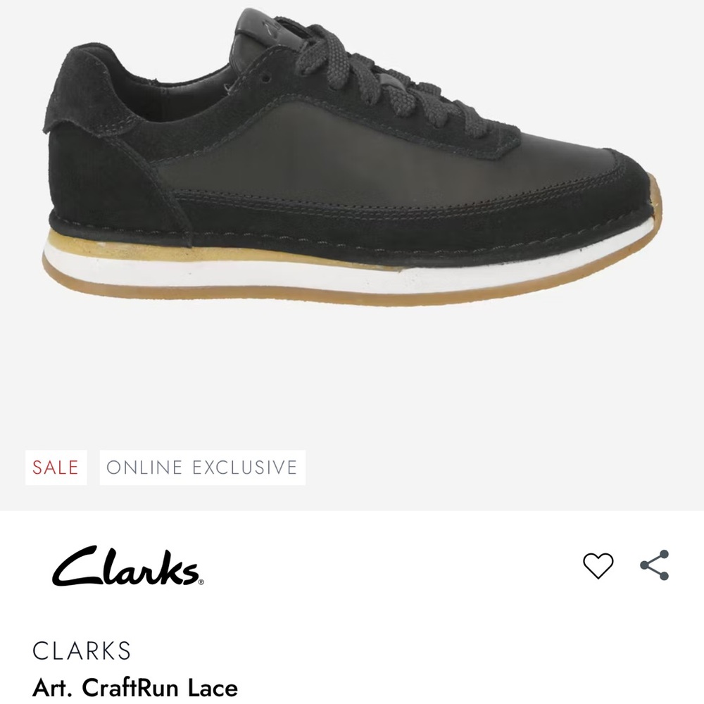 Clarks Women’s Black CraftRun Sneakers